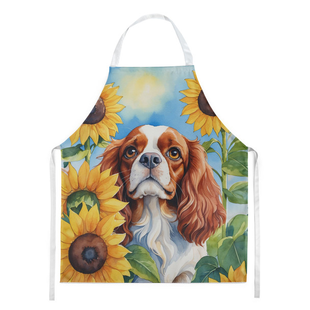 Cavalier Spaniel in Sunflowers Cooking Kitchen Apron DAC6047 product image at NuMercy