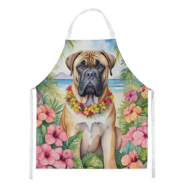 Bullmastiff Luau Cooking Kitchen Apron product image at NuMercy