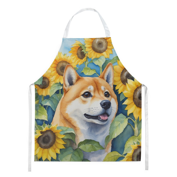 Shiba Inu in Sunflowers Cooking Kitchen Apron product image at NuMercy
