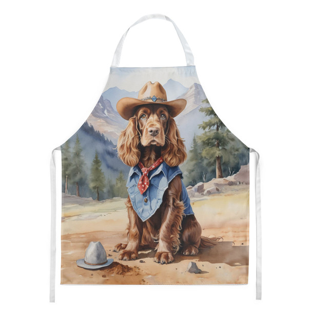 English Cocker Spaniel Cowboy Welcome Cooking Kitchen Apron DAC5895 product image at NuMercy