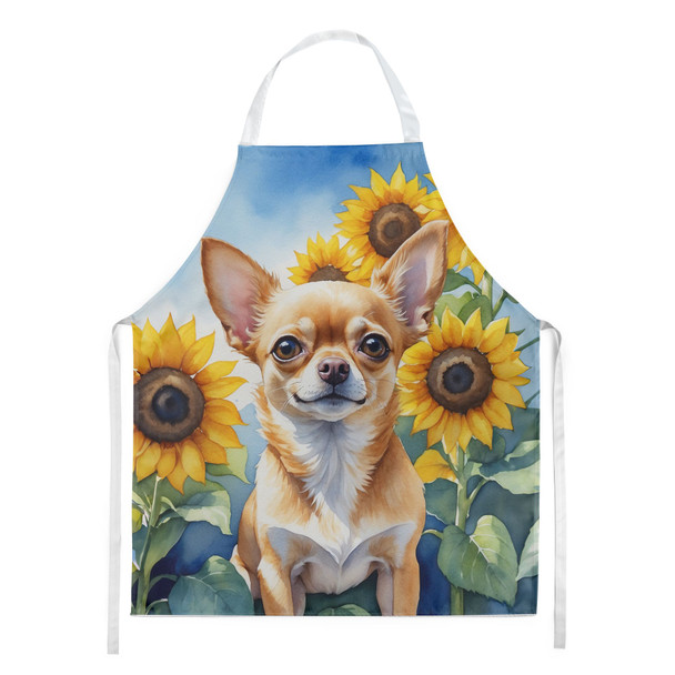 Chihuahua in Sunflowers Cooking Kitchen Apron DAC6051 product image at NuMercy