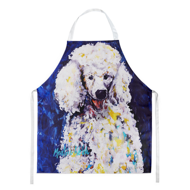 Louie White Poodle Cooking Kitchen Apron product image at NuMercy
