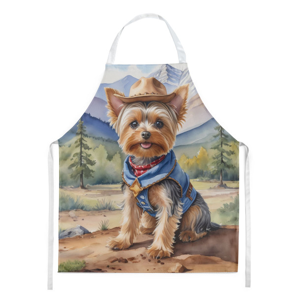 Yorkshire Terrier Yorkie Cowboy Welcome Cooking Kitchen Apron product image at NuMercy