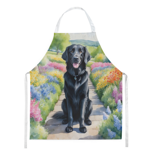 Flat-Coated Retriever Spring Path Cooking Kitchen Apron product image at NuMercy