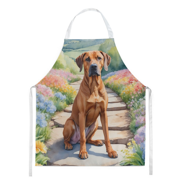 Rhodesian Ridgeback Spring Path Cooking Kitchen Apron product image at NuMercy