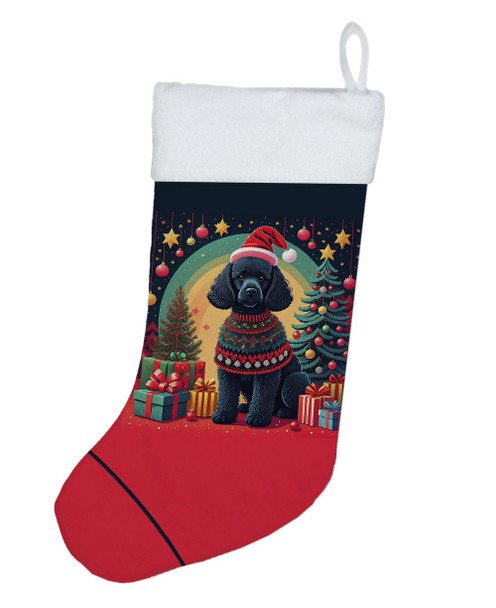 Black Poodle Christmas Stocking product image at NuMercy
