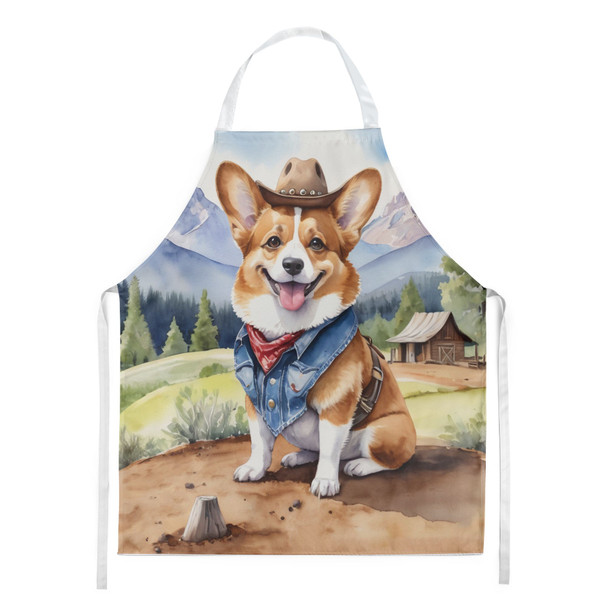 Corgi Cowboy Welcome Cooking Kitchen Apron DAC5885 product image at NuMercy
