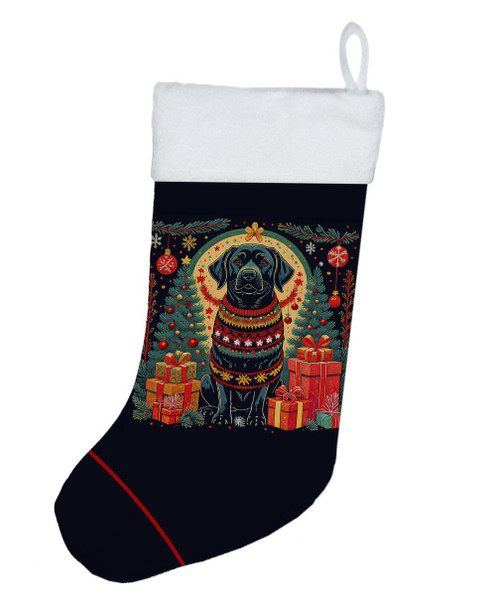 Black Labrador Retriever Christmas Stocking product image at NuMercy