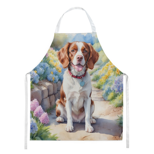 Brittany Spaniel Spring Path Cooking Kitchen Apron product image at NuMercy
