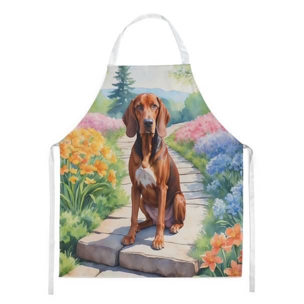 Redbone Coonhound Spring Path Cooking Kitchen Apron product image at NuMercy