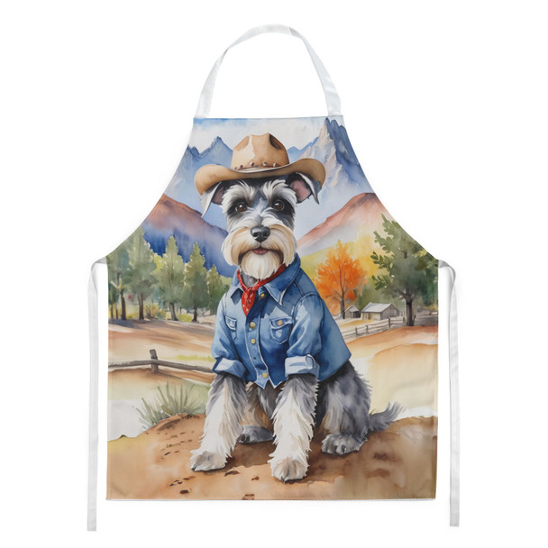 Schnauzer Cowboy Welcome Cooking Kitchen Apron product image at NuMercy
