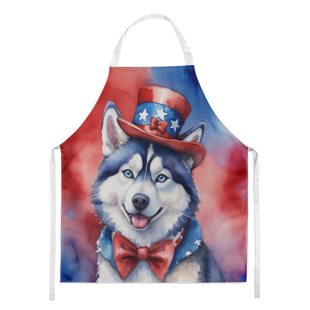 Siberian Husky Patriotic American Cooking Kitchen Apron product image at NuMercy