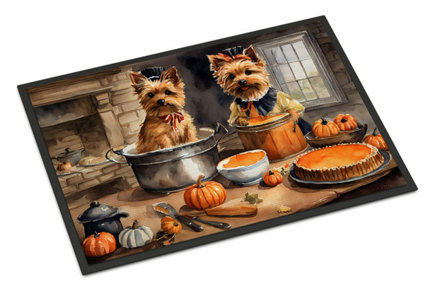 Norwich Terrier Fall Kitchen Pumpkins Doormat 24H X 36W product image at NuMercy