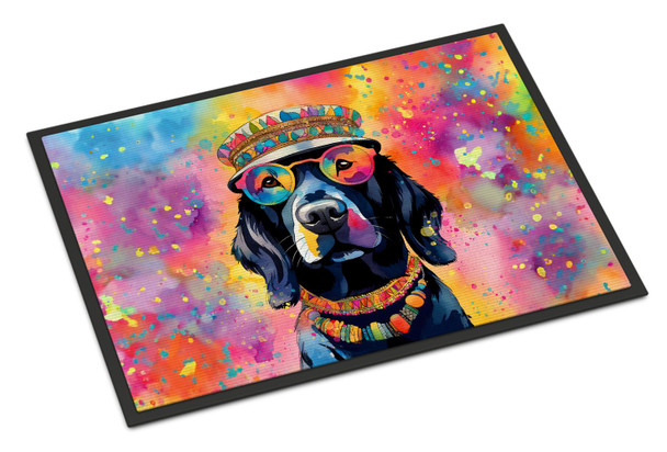 Black Labrador Hippie Dawg Doormat 24H X 36W DAC2520 product image at NuMercy