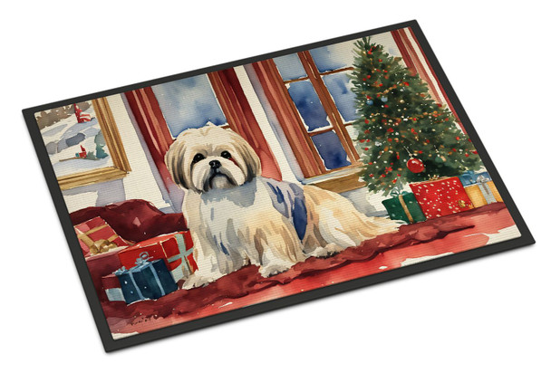Lhasa Apso Cozy Christmas Doormat 24H X 36W product image at NuMercy