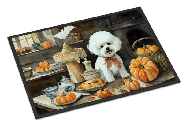 Bichon Frise Fall Kitchen Pumpkins Doormat 24H X 36W DAC1742 product image at NuMercy