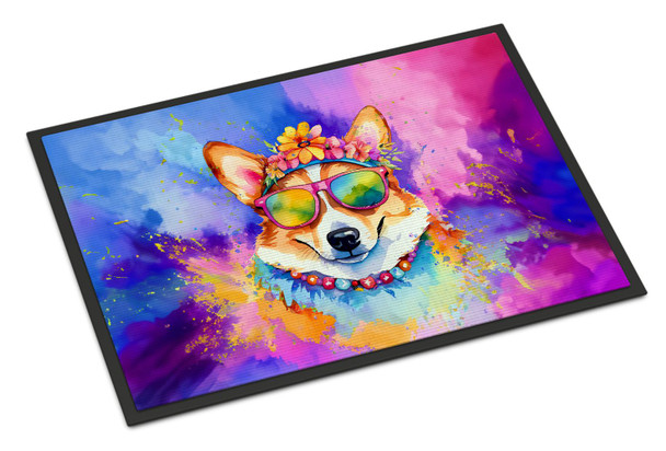 Corgi Hippie Dawg Doormat 24H X 36W DAC2497 product image at NuMercy