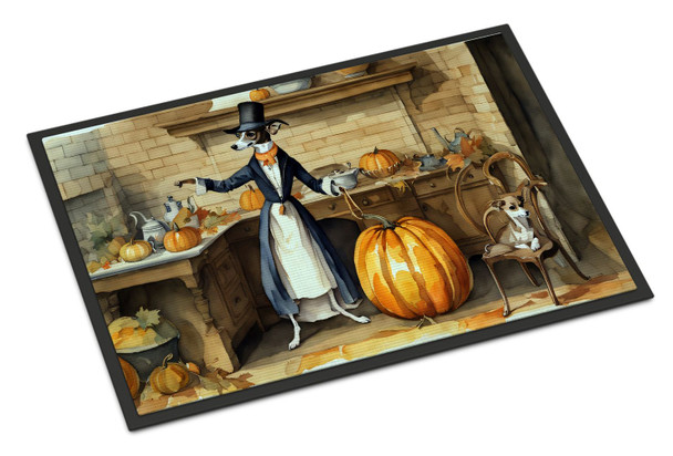 Italian Greyhound Fall Kitchen Pumpkins Doormat 24H X 36W product image at NuMercy