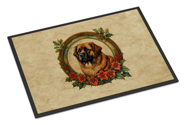 Leonberger Christmas Flowers Doormat 24H X 36W product image at NuMercy