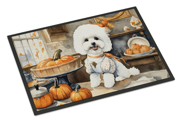 Bichon Frise Fall Kitchen Pumpkins Doormat 24H X 36W DAC1741 product image at NuMercy