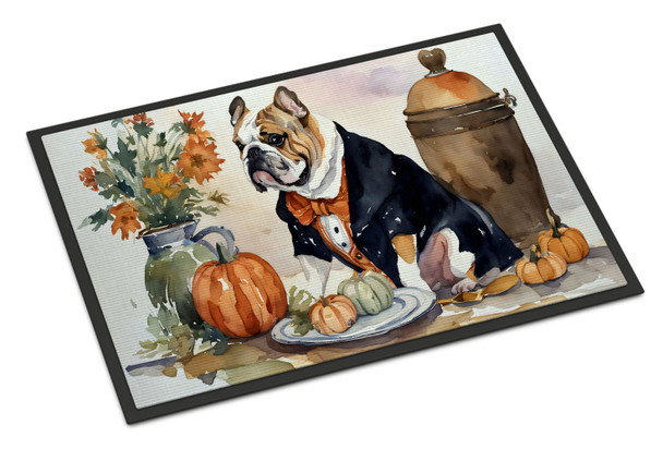 English Bulldog Fall Kitchen Pumpkins Doormat 24H X 36W DAC1757 product image at NuMercy