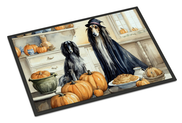 Afghan Hound Fall Kitchen Pumpkins Doormat 24H X 36W product image at NuMercy