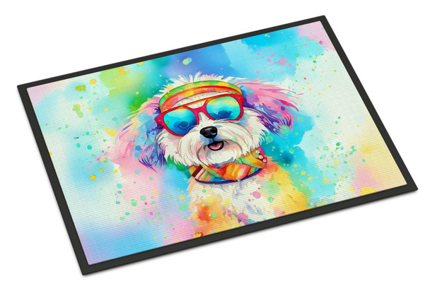 Bichon Frise Hippie Dawg Doormat 24H X 36W DAC2463 product image at NuMercy