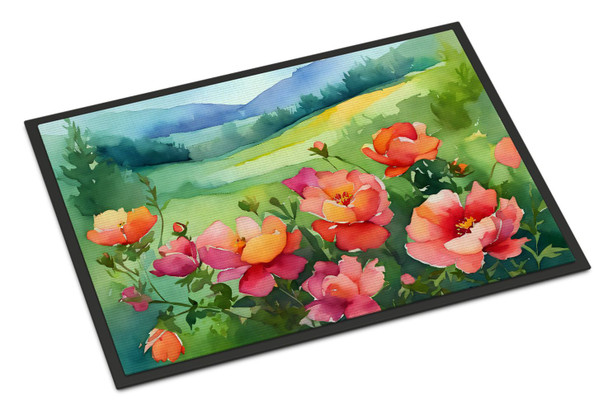 Iowa Wild Prairie Roses in Watercolor Doormat 24H X 36W DAC1652 product image at NuMercy