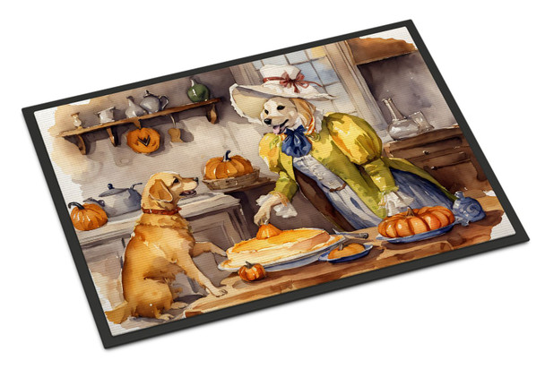 Yellow Lab Fall Kitchen Pumpkins Doormat 24H X 36W DAC1791 product image at NuMercy