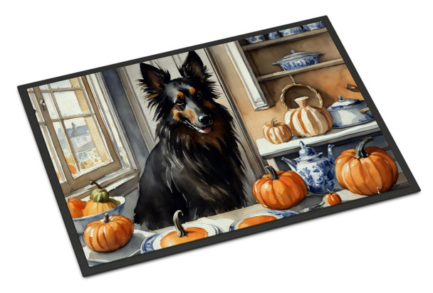 Belgian Sheepdog Fall Kitchen Pumpkins Doormat 24H X 36W product image at NuMercy