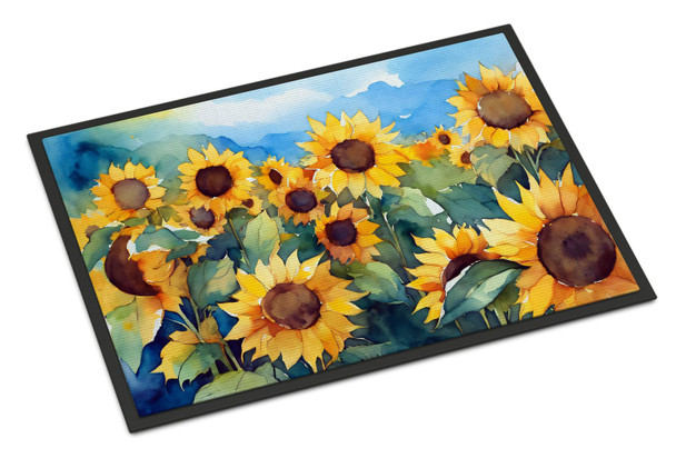 Sunflowers in Watercolor Doormat 24H X 36W DAC1610 product image at NuMercy