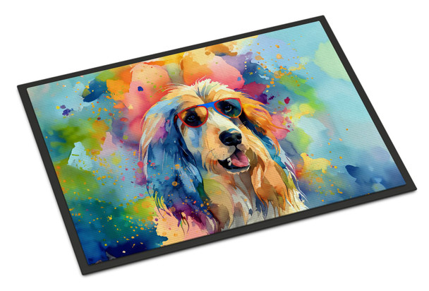 Afghan Hound Hippie Dawg Doormat 24H X 36W product image at NuMercy