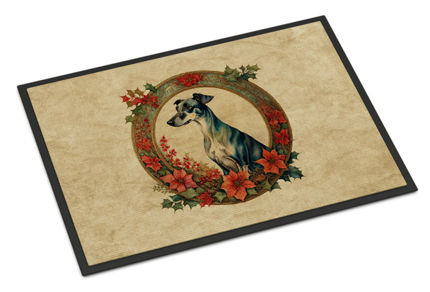 Greyhound Christmas Flowers Doormat 24H X 36W product image at NuMercy