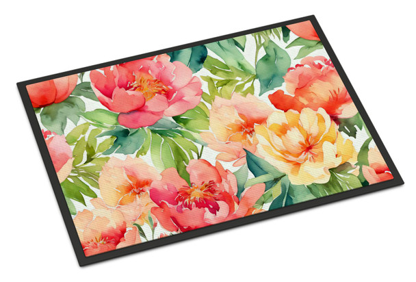 Indiana Peonies in Watercolor Doormat 24H X 36W DAC1649 product image at NuMercy