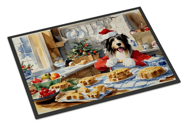 Bearded Collie Christmas Cookies Doormat 24H X 36W product image at NuMercy