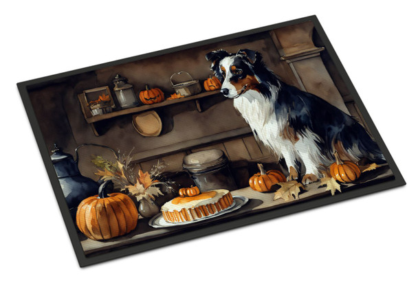 Australian Shepherd Fall Kitchen Pumpkins Doormat 24H X 36W product image at NuMercy