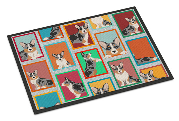 Lots of Blue Merle Welsh Cardigan Corgi Doormat 24H X 36W product image at NuMercy
