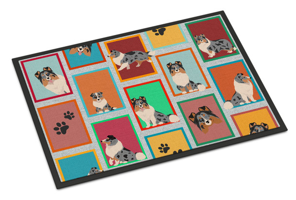 Lots of Blue Merle Sheltie Doormat 24H X 36W product image at NuMercy