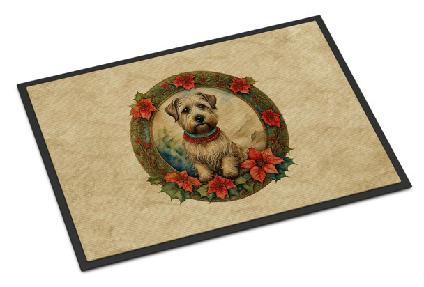 Glen of Imaal Terrier Christmas Flowers Doormat 24H X 36W product image at NuMercy