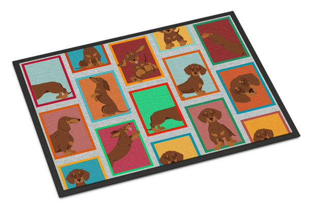 Lots of Chocolate and Tan Dachshund Doormat 24H X 36W product image at NuMercy