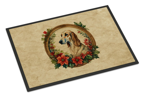 Saluki Christmas Flowers Doormat 24H X 36W product image at NuMercy