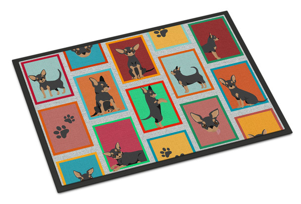 Lots of Black and Tan Chihuahua Doormat 24H X 36W product image at NuMercy