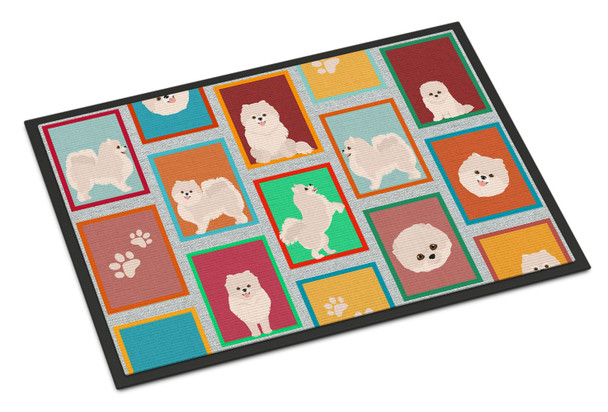 Lots of White Pomeranian Doormat 24H X 36W product image at NuMercy