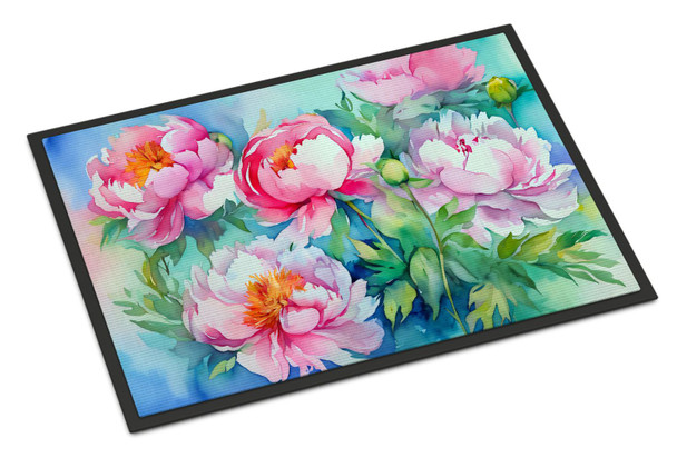 Peonies in Watercolor Doormat 24H X 36W DAC1595 product image at NuMercy