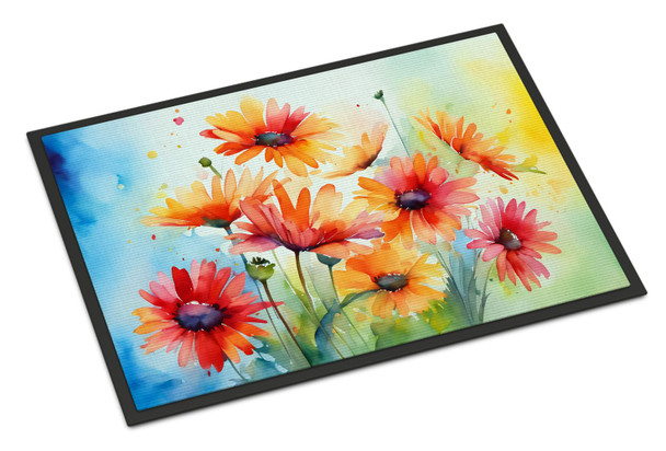 Gerbera Daisies in Watercolor Doormat 24H X 36W DAC1573 product image at NuMercy