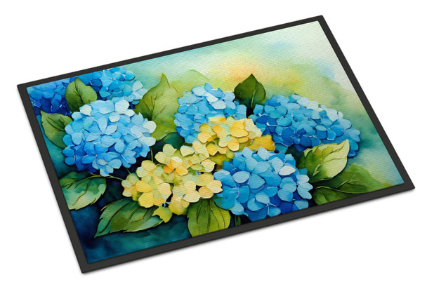 Hydrangeas in Watercolor Doormat 24H X 36W DAC1578 product image at NuMercy