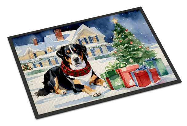 Entlebucher Mountain Dog Cozy Christmas Doormat 24H X 36W product image at NuMercy