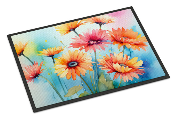 Gerbera Daisies in Watercolor Doormat 24H X 36W DAC1570 product image at NuMercy