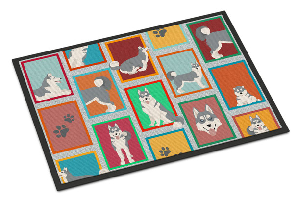 Lots of Grey Siberian Husky Doormat 24H X 36W product image at NuMercy