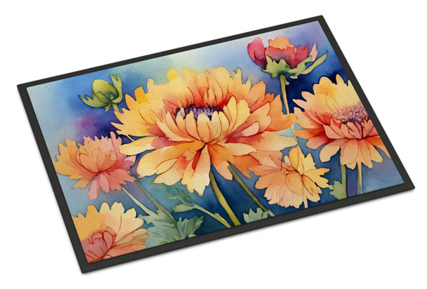 Chrysanthemums in Watercolor Doormat 24H X 36W DAC1551 product image at NuMercy